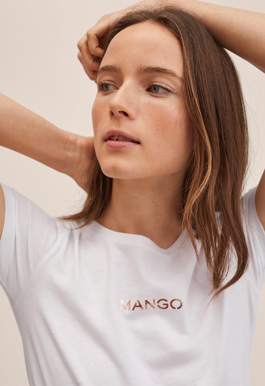 MANGO - T-shirt pstmng - white