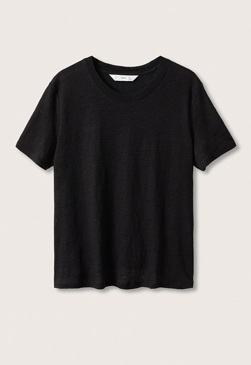 MANGO - T-shirt lisino - black