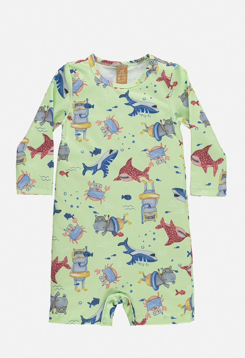 UP Baby - Upf 50+ sun protection romper - green