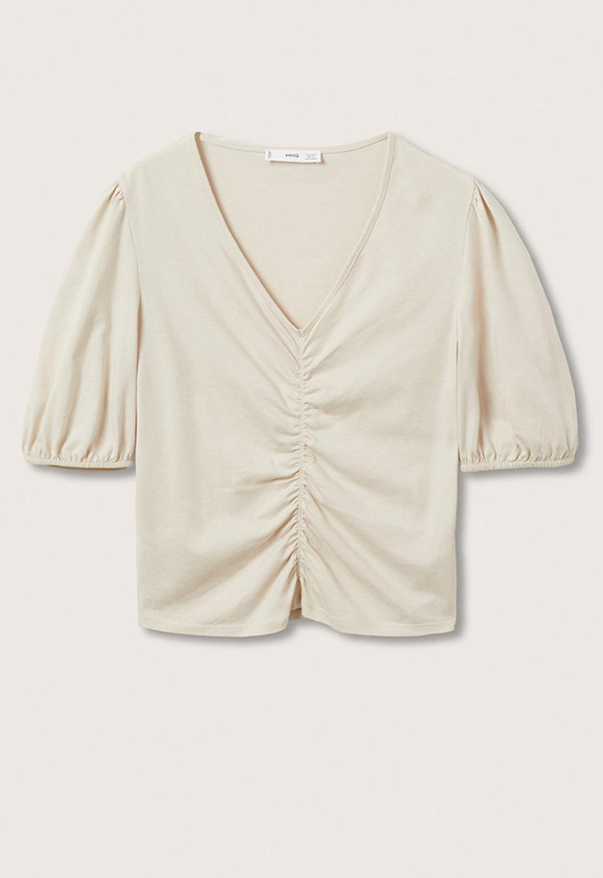 MANGO - T-shirt maya - light pastel grey