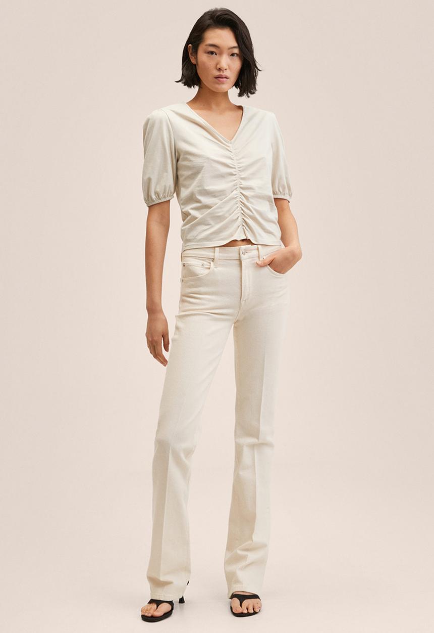 MANGO - T-shirt maya - light pastel grey