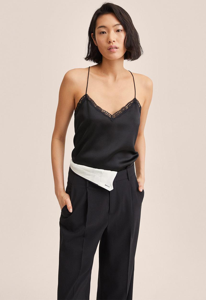 MANGO - Top lobelia - black