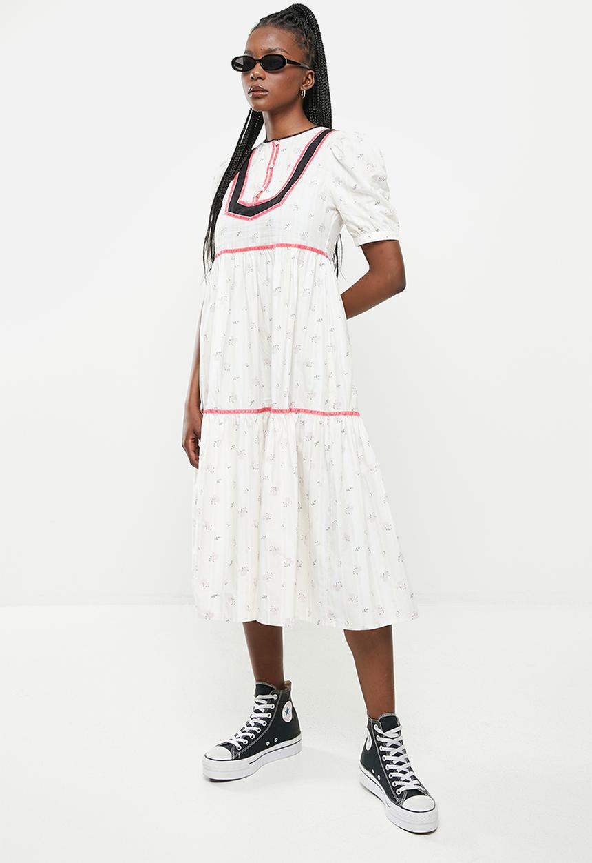 Glamorous - Ladies dress - ditsy rose stripe black