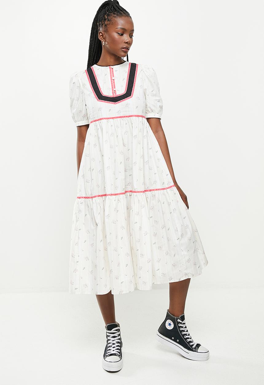 Glamorous - Ladies dress - ditsy rose stripe black