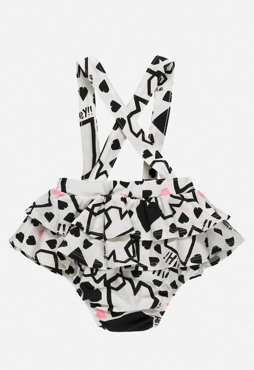 UP Baby - Bodysuit overalls and headband - off white & pink