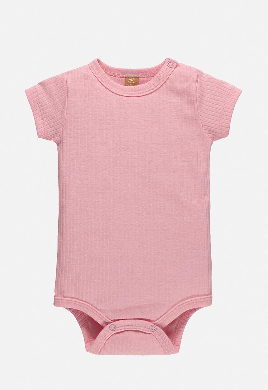 UP Baby - Bodysuit overalls and headband - off white & pink