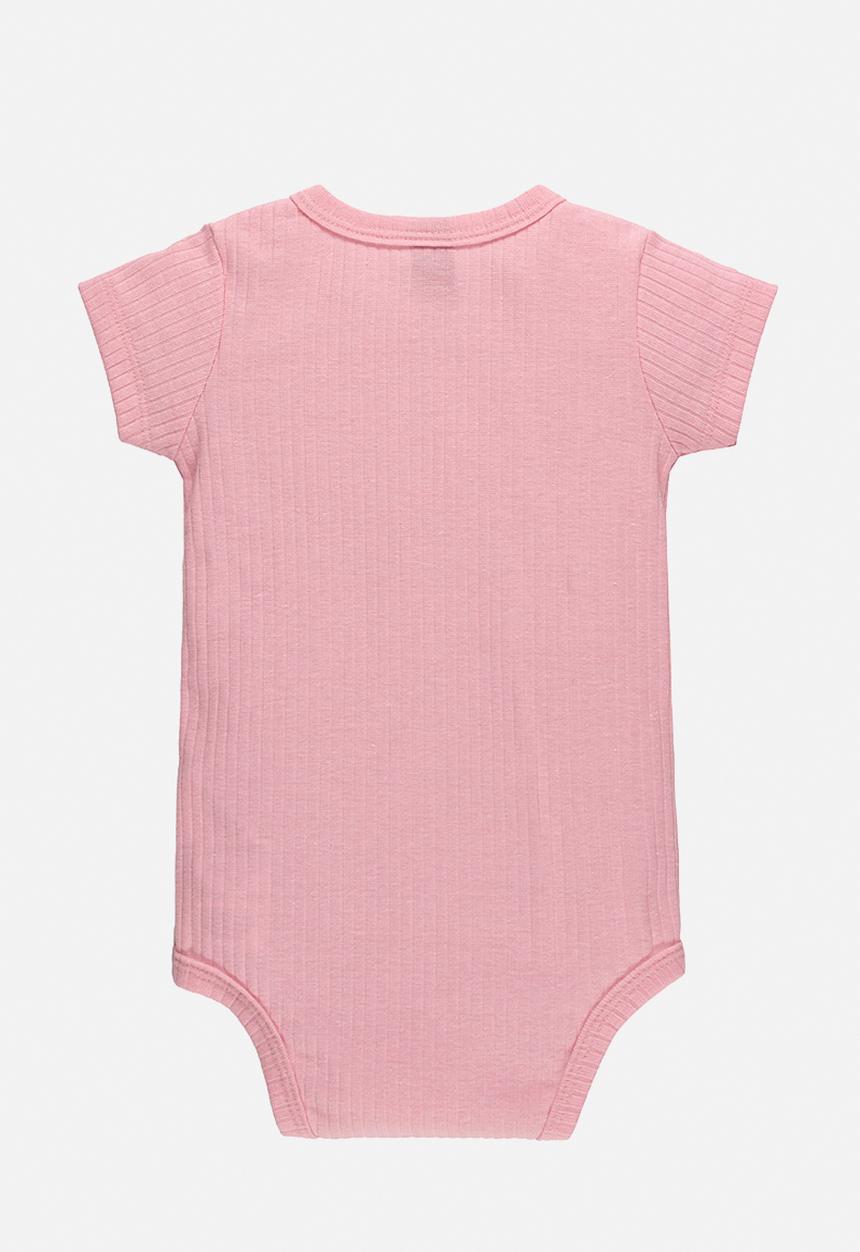 UP Baby - Bodysuit overalls and headband - off white & pink
