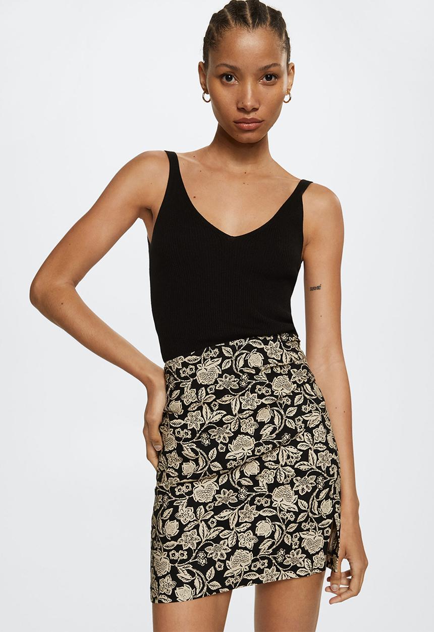 MANGO - Skirt minigi2 - black