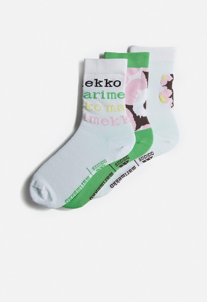 adidas Originals - Mm socks 3 pack - white/semi solar lime