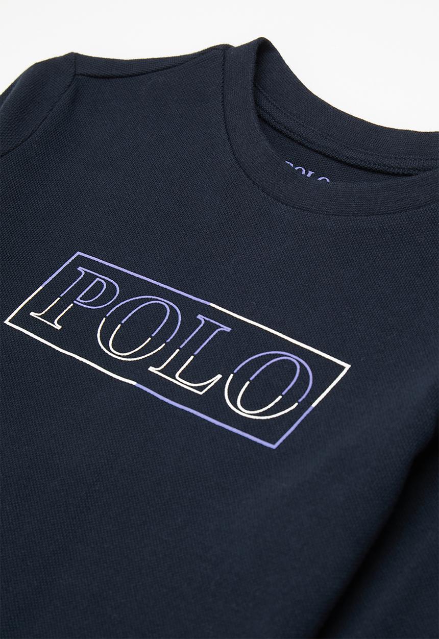 POLO - Boys printed long sleeve tee - navy