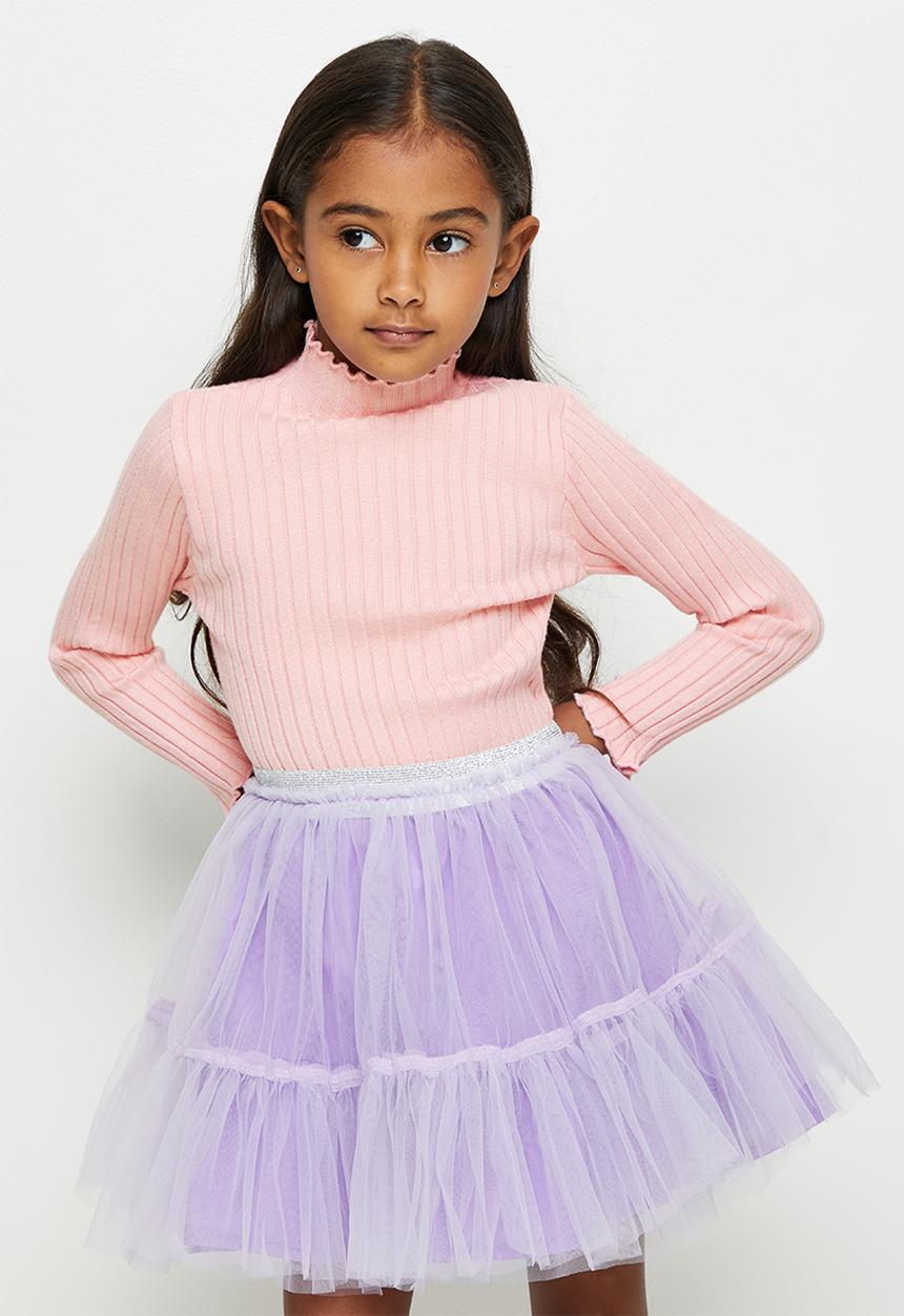 Pop Candy - Girls lettuce turtle neck - pink
