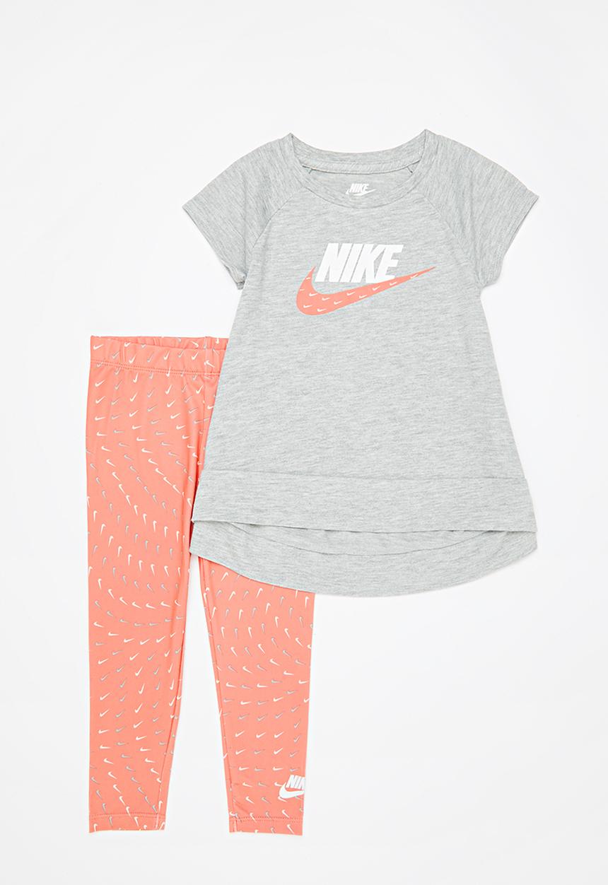 Nike - Nkg essentials + legging set - grey & pink