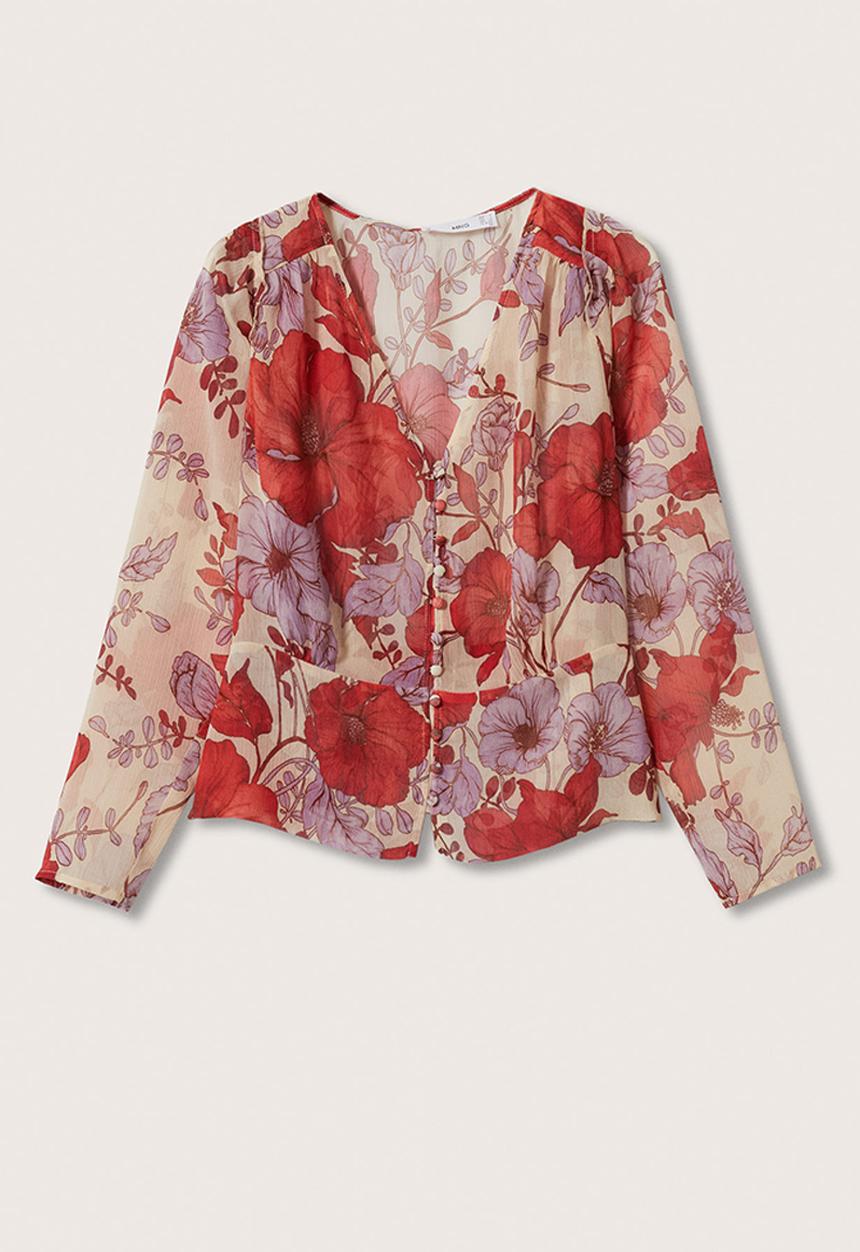 MANGO - Blouse love - pink