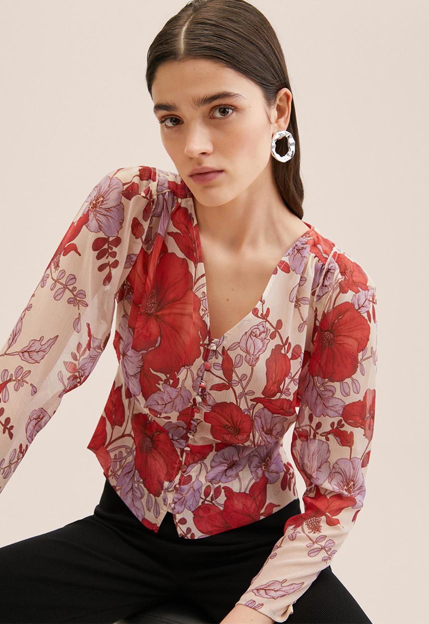 MANGO - Blouse love - pink