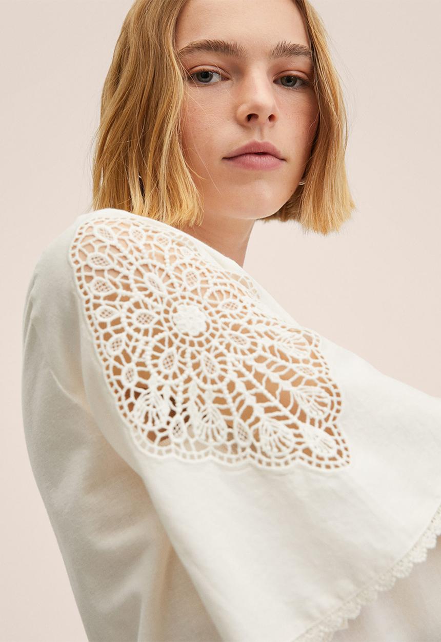 MANGO - Blouse brada - natural