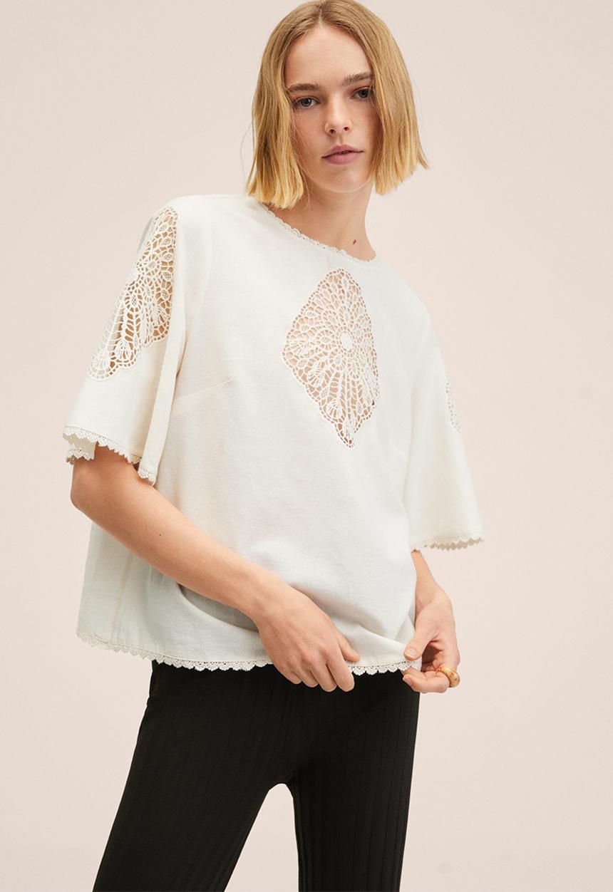 MANGO - Blouse brada - natural