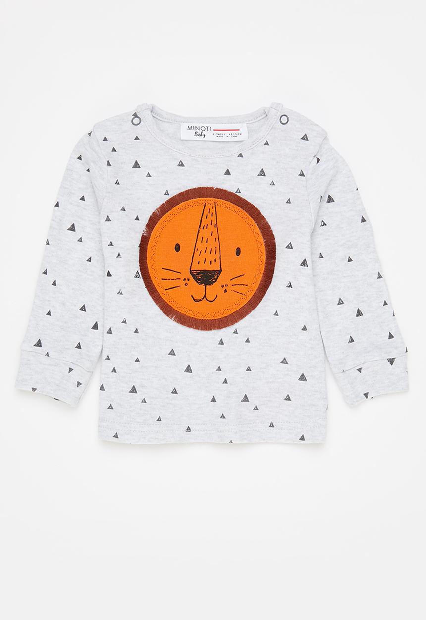 MINOTI - Long sleeve lion tee - grey 