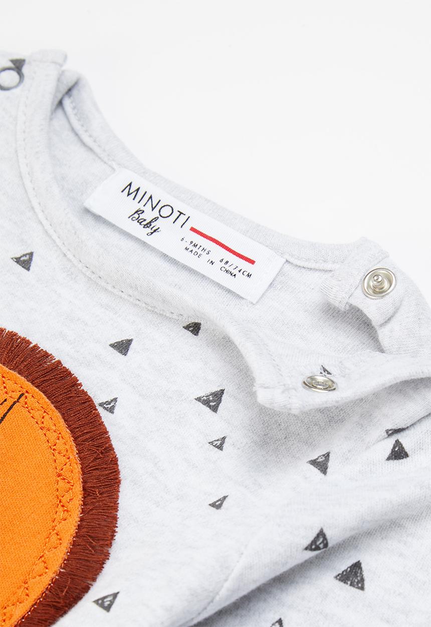 MINOTI - Long sleeve lion tee - grey 