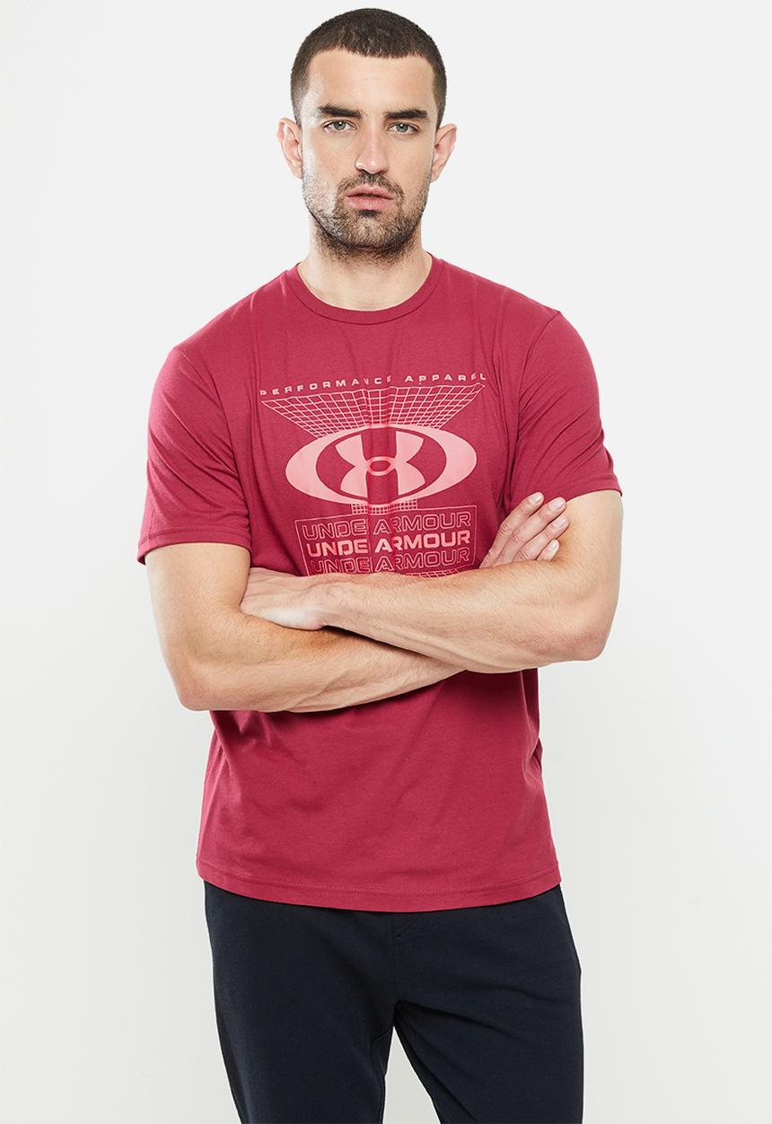 Under Armour - UA Logo grid ss tee - blackrose & pentapink