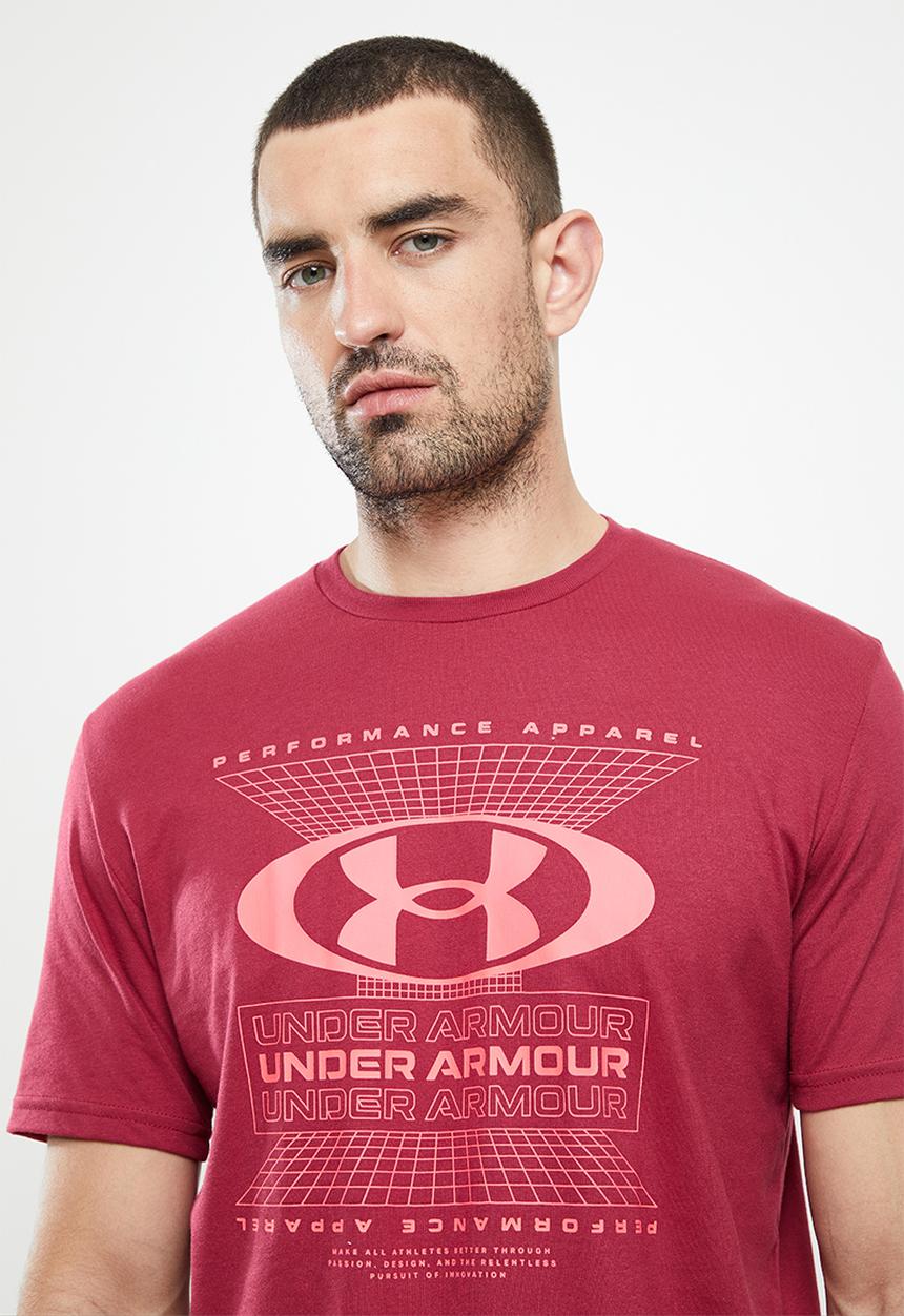 Under Armour - UA Logo grid ss tee - blackrose & pentapink