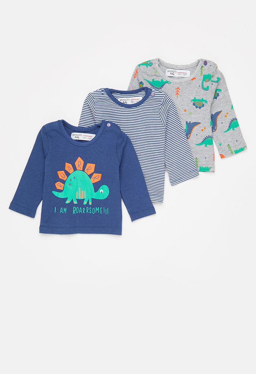 MINOTI - 3-Pack long sleeve tees - multi