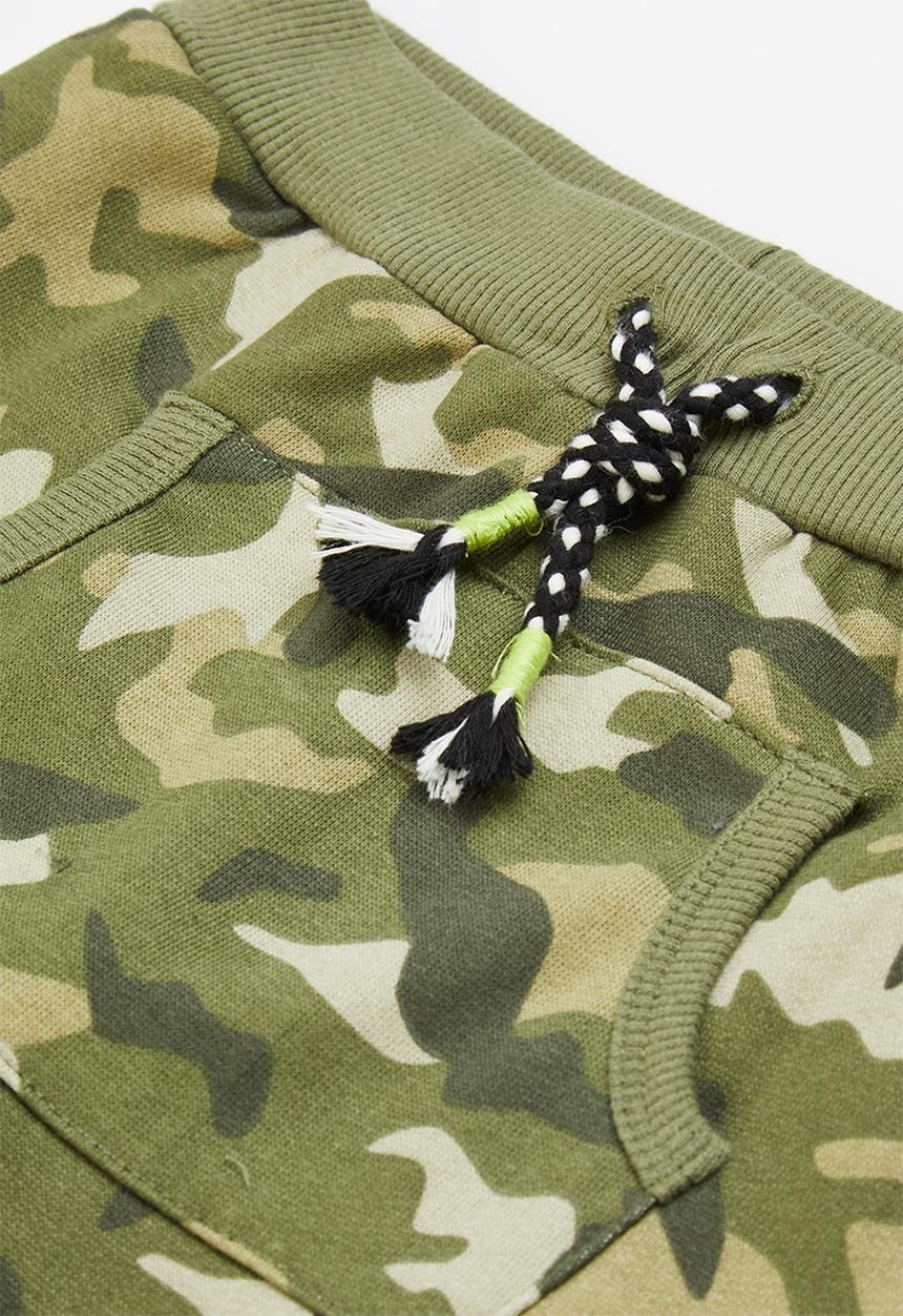 MINOTI - 2-Piece long sleeve top and camo jog pant - grey 