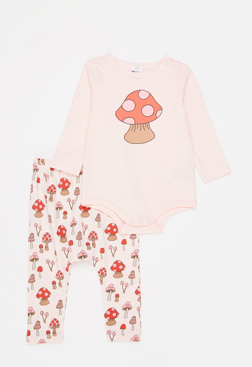 Cotton On - Bundle ls bubbysuit & legging - crystal pink