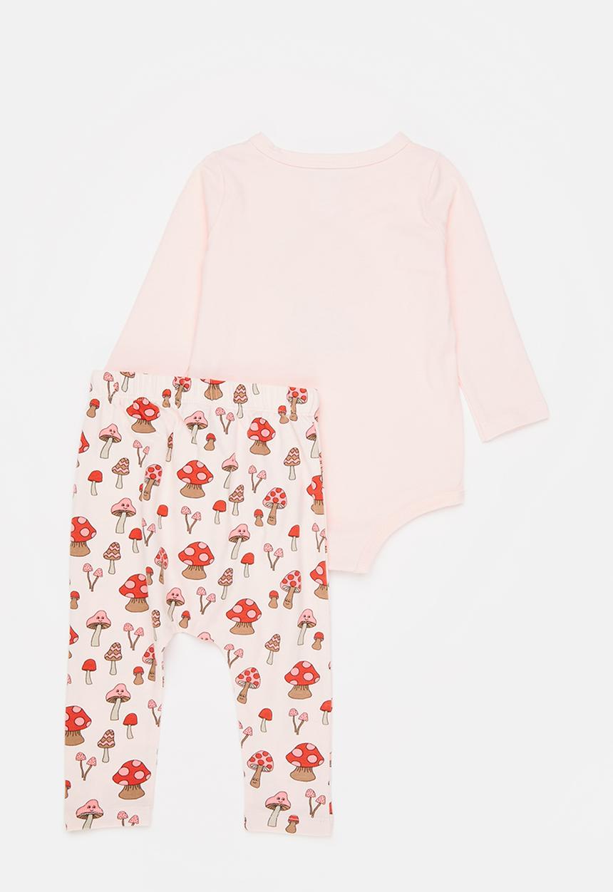 Cotton On - Bundle ls bubbysuit & legging - crystal pink