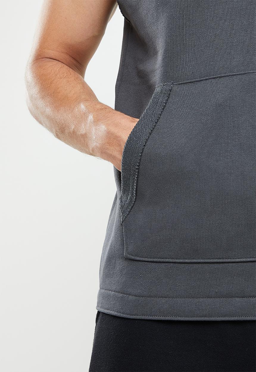 Under Armour - UA Project Rock Heavyweight Terry Sleeveless Hoody - Jetgray 