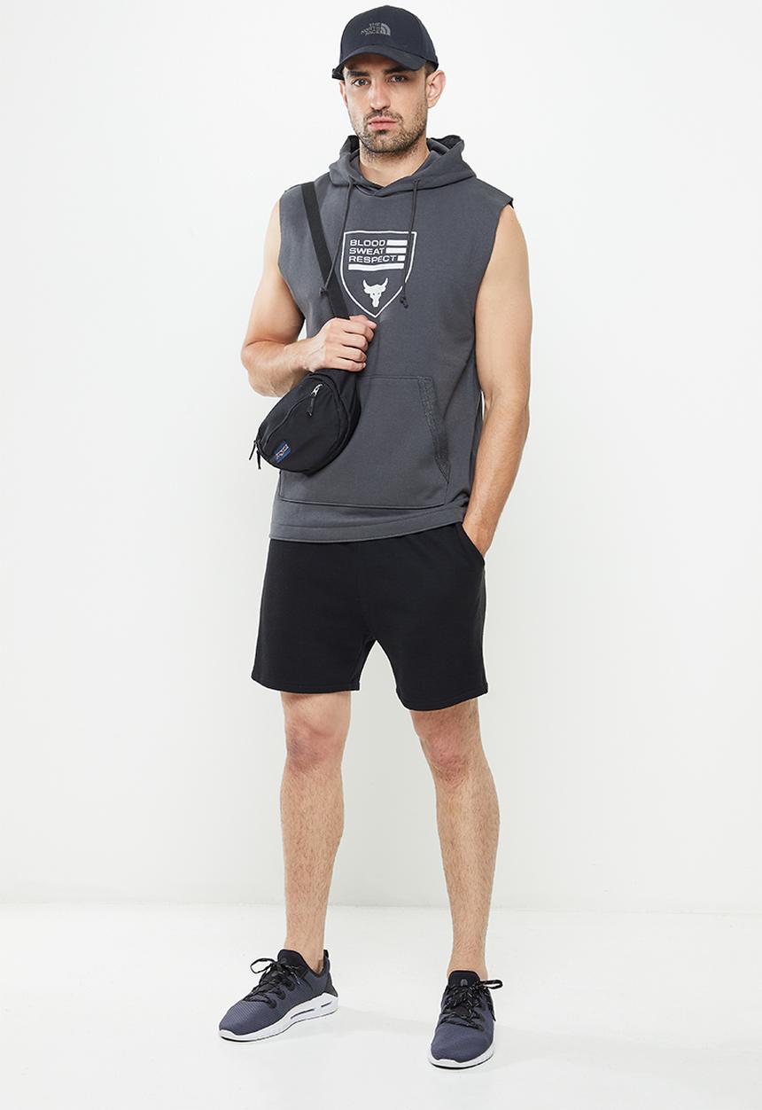 Under Armour - UA Project Rock Heavyweight Terry Sleeveless Hoody - Jetgray 