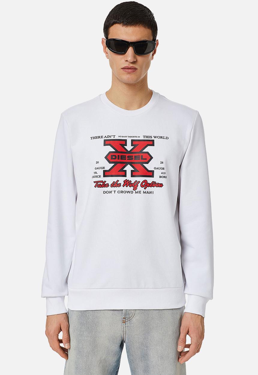 Diesel  - S-ginn-k25 sweat-shirt -white 