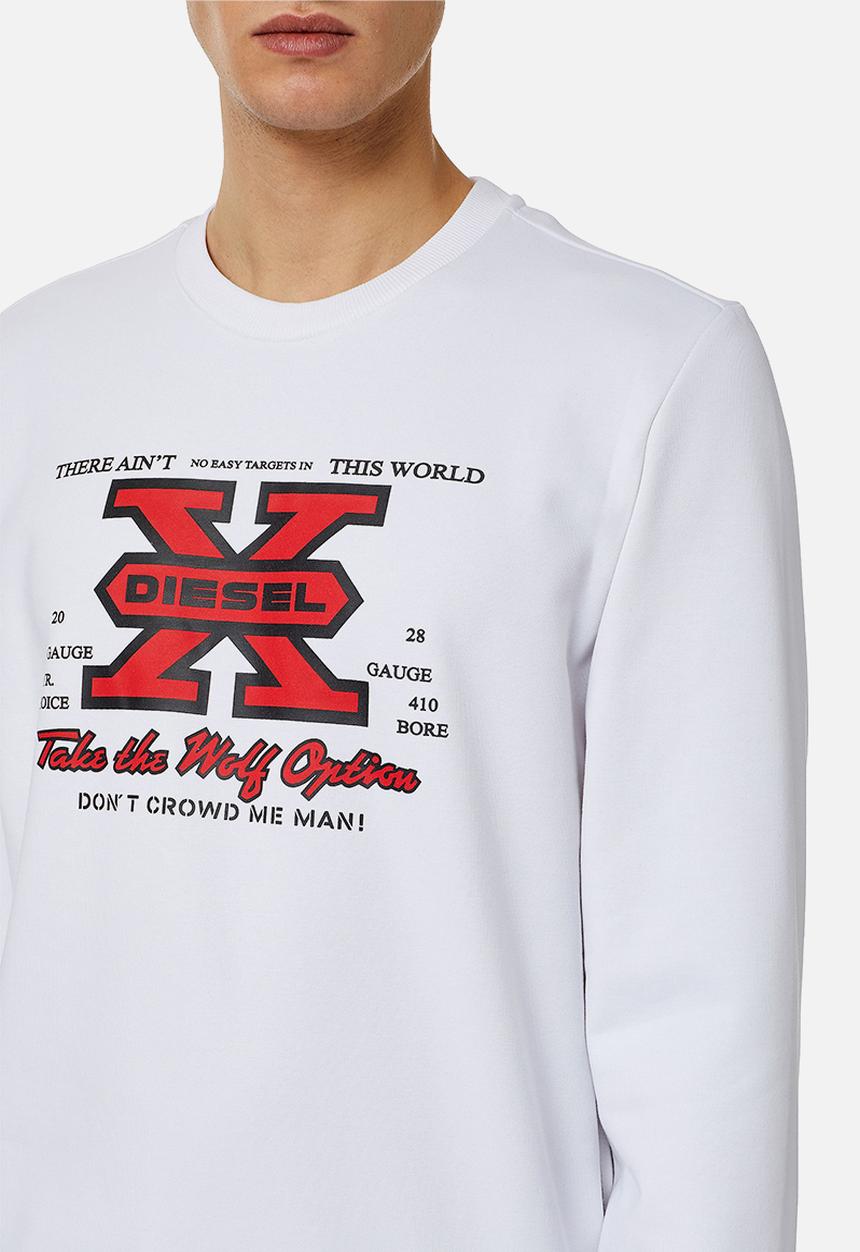 Diesel  - S-ginn-k25 sweat-shirt -white 