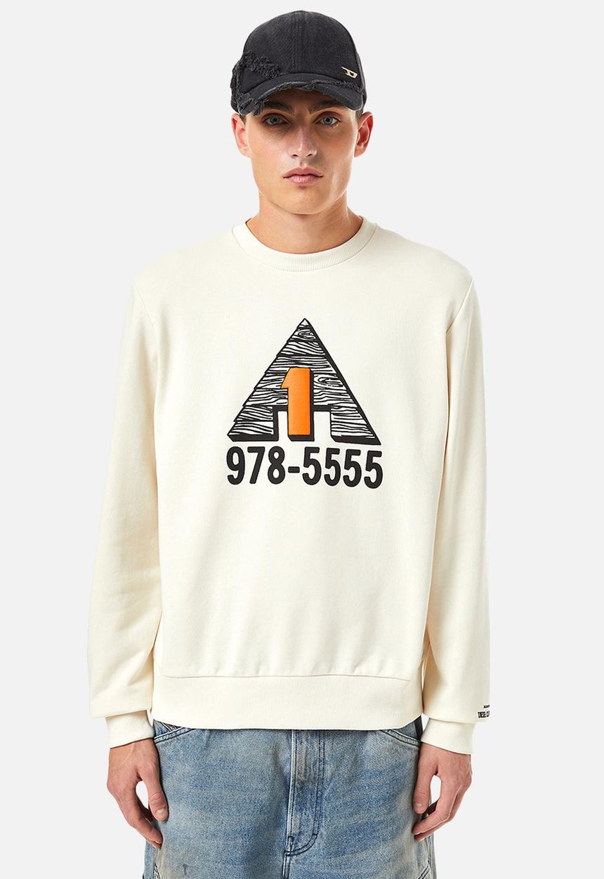 Diesel  - S-ginn-c4 sweat-shirt- cream 