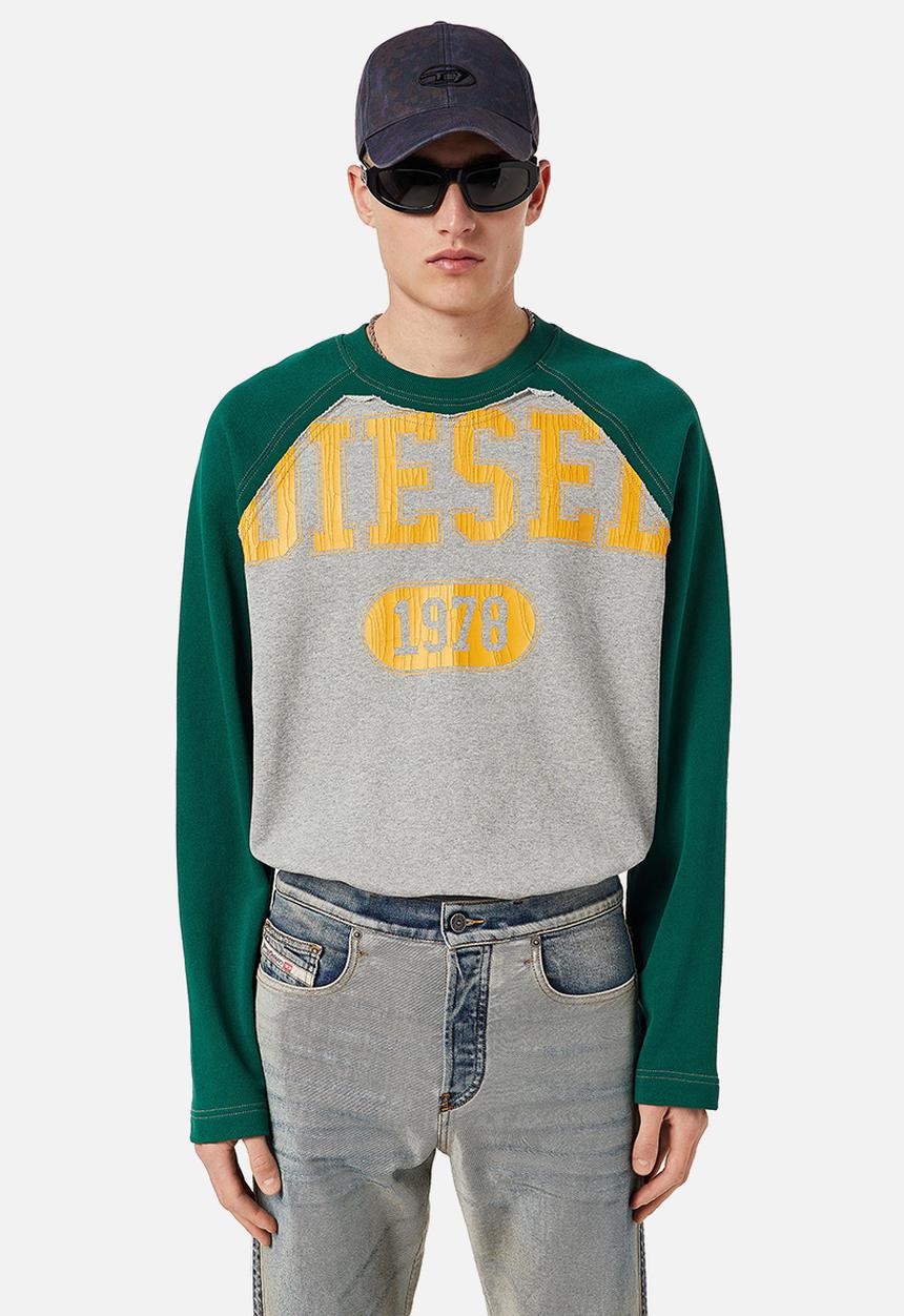 Diesel  - S-raglen sweatshirt - grey & green 