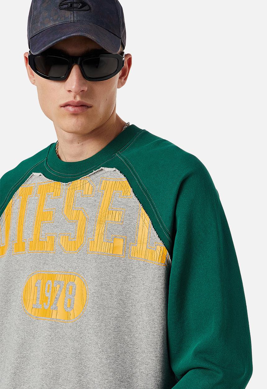 Diesel  - S-raglen sweatshirt - grey & green 
