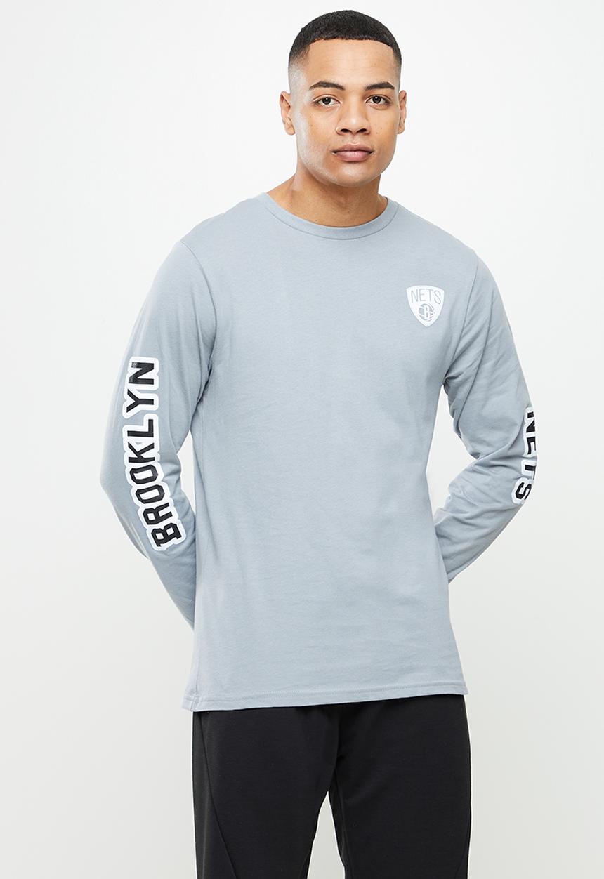 NBA - Nets logo long sleeve printed T-shirt - grey melange