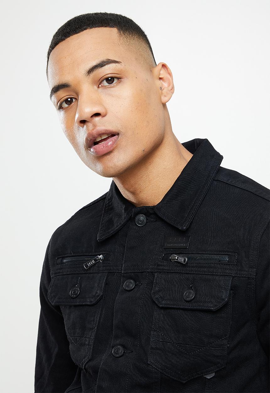 S.P.C.C - Caxton regular fit trucker denim jacket  - black