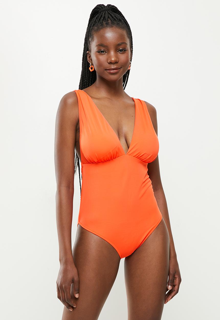 Trendyol - Print detail swimsuit - orange 
