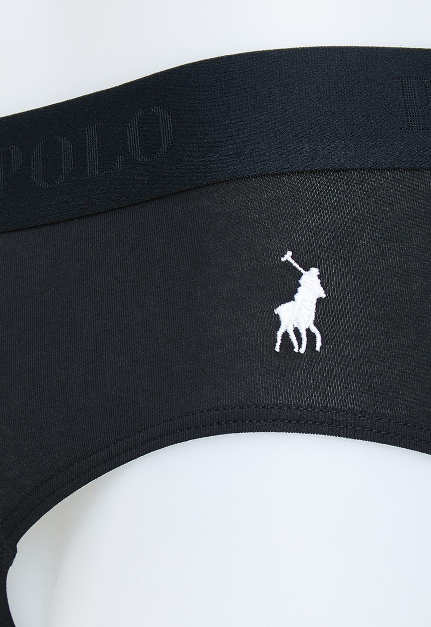 POLO - Men plain knit briefs - black