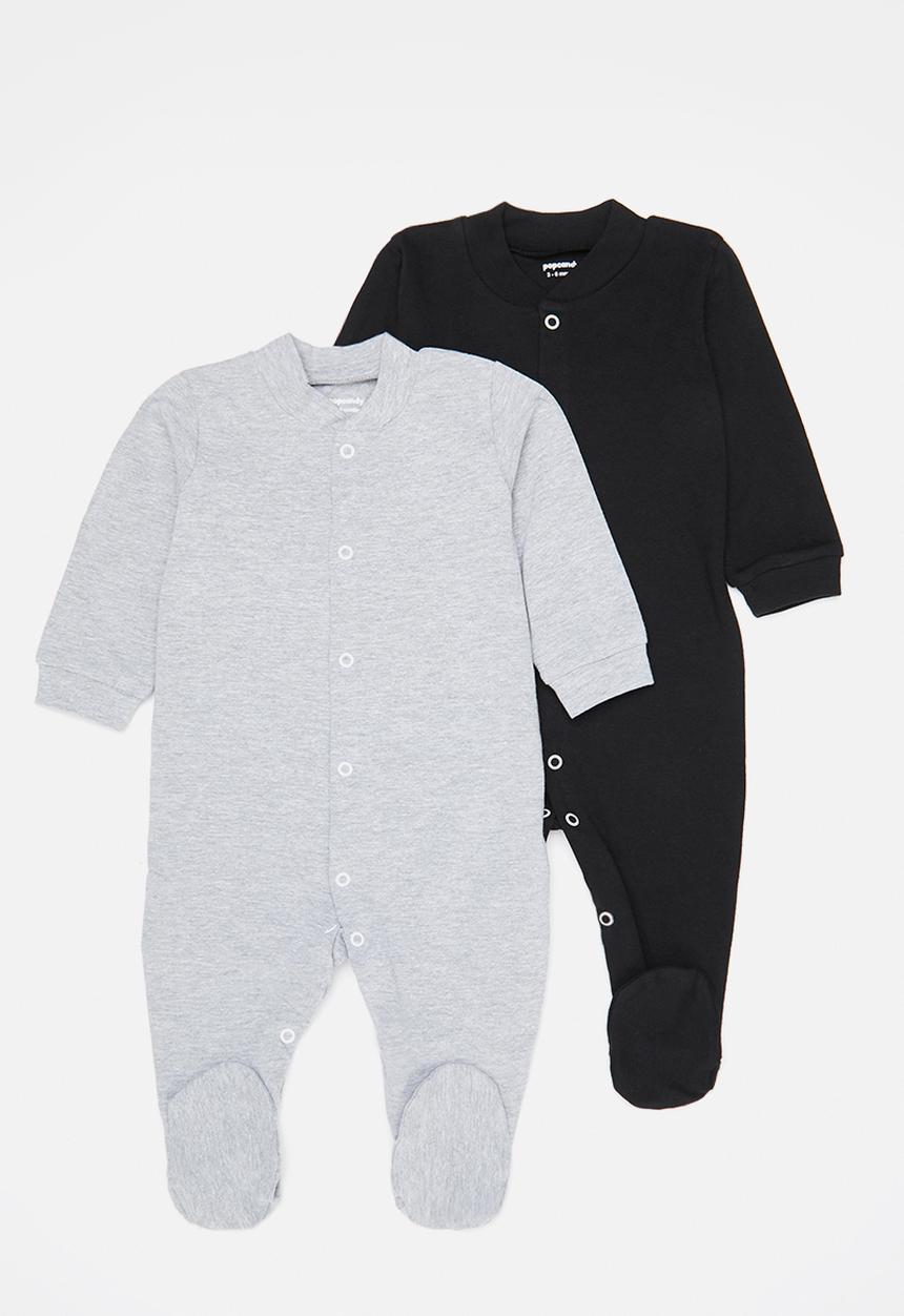 Pop Candy - Boys 2 pack sleepsuit - black & grey