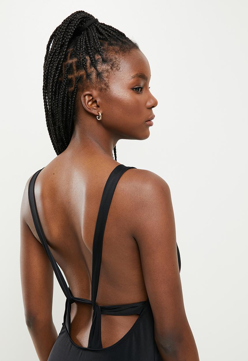 Trendyol - Print detail swimsuit - black