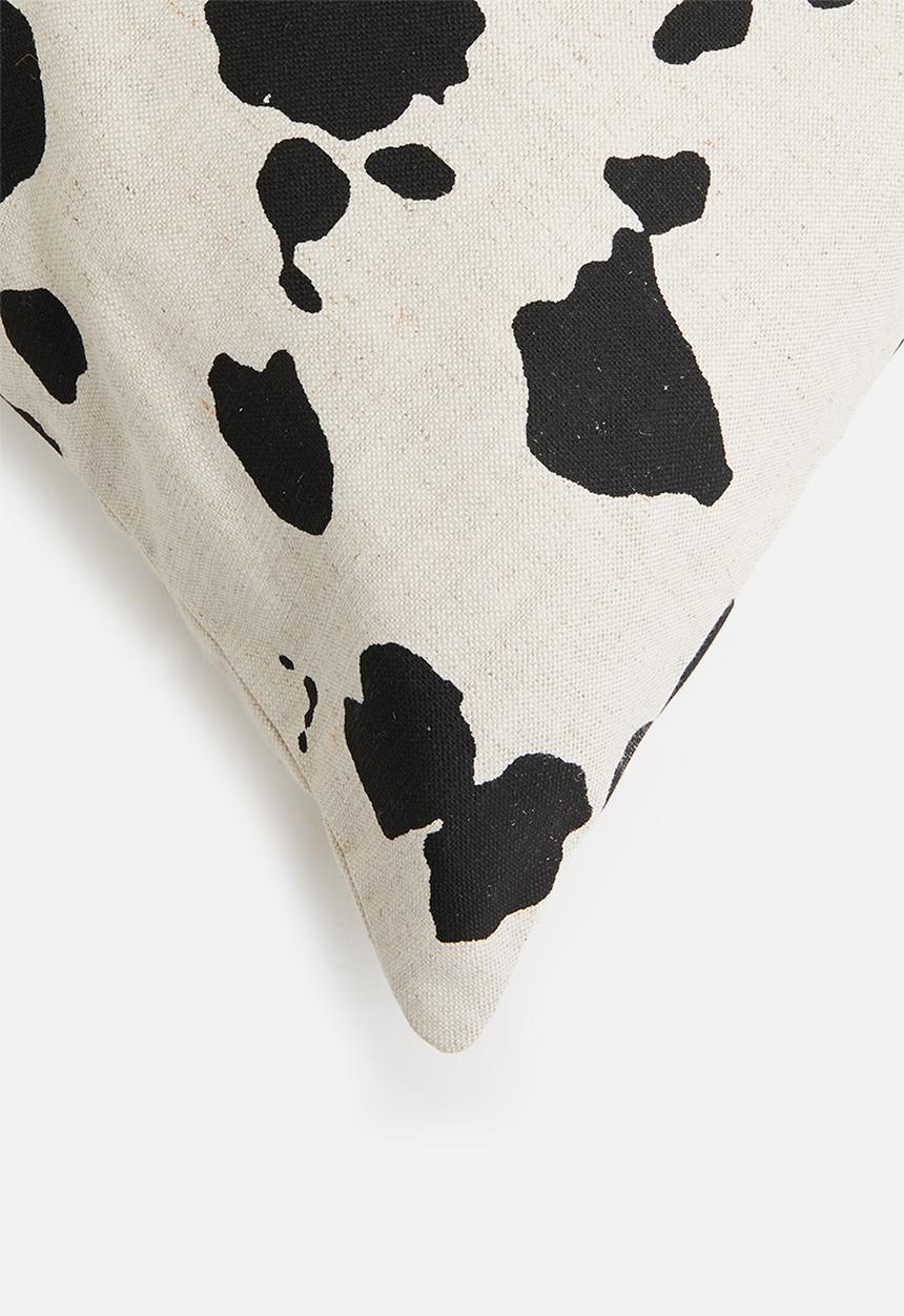 Sixth Floor - Laux linen cushion cover - white & black