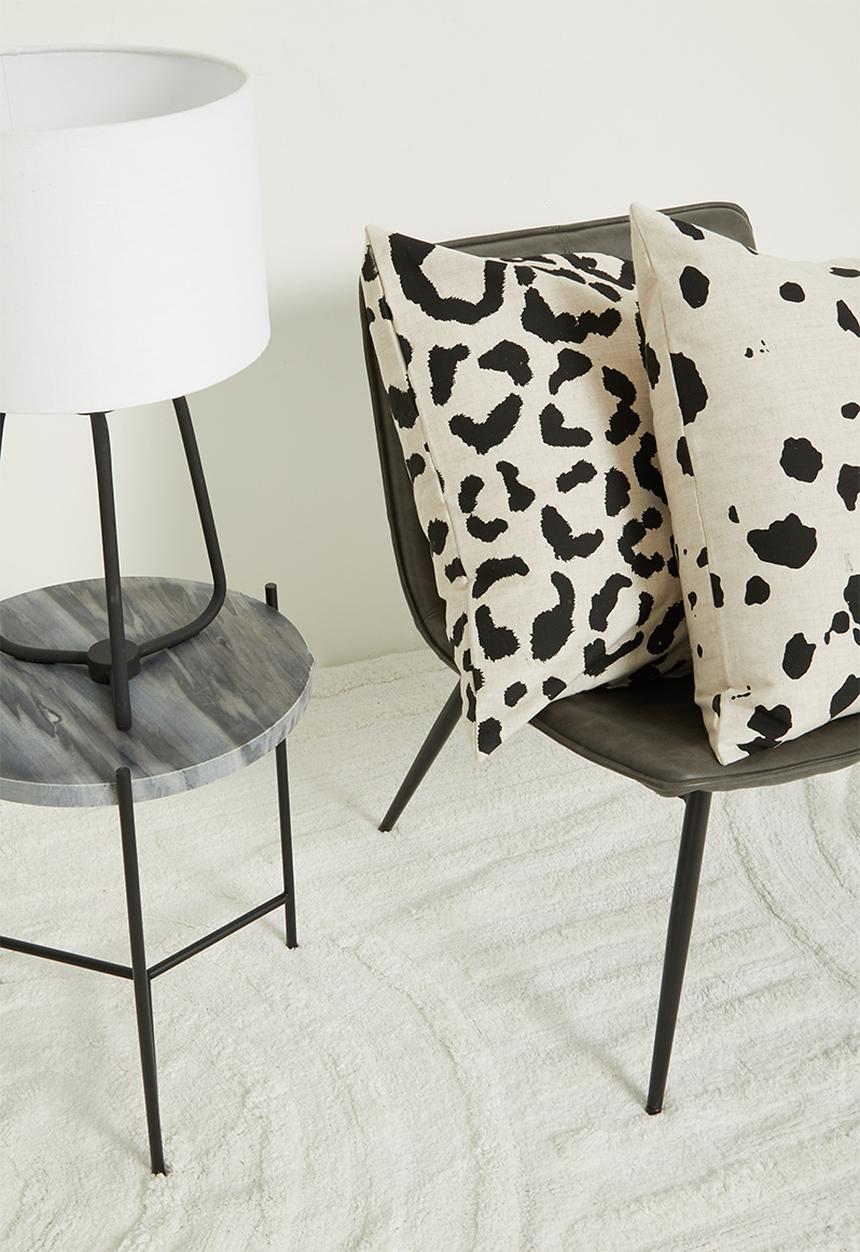 Sixth Floor - Laux linen cushion cover - white & black