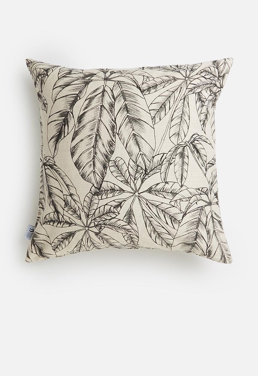 Sixth Floor - Estina linen cushion cover - white & black