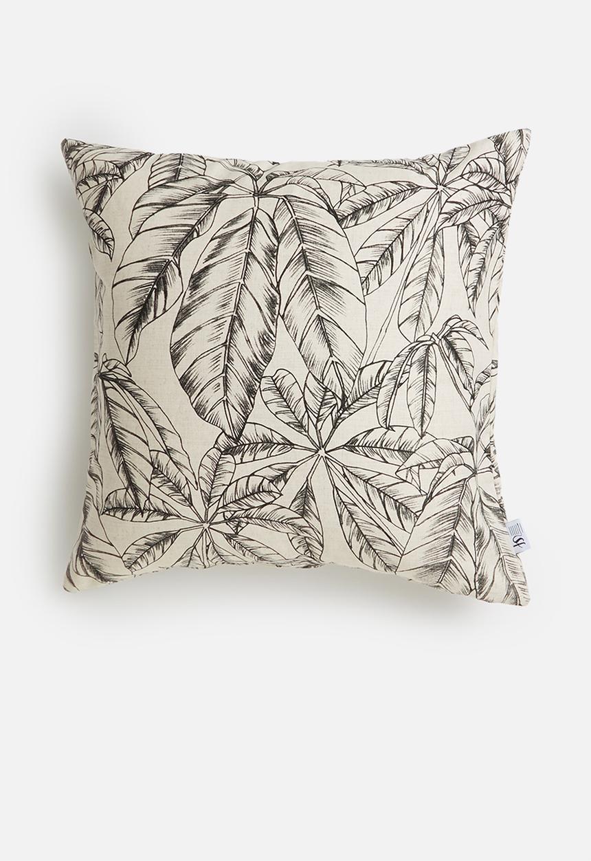 Sixth Floor - Estina linen cushion cover - white & black