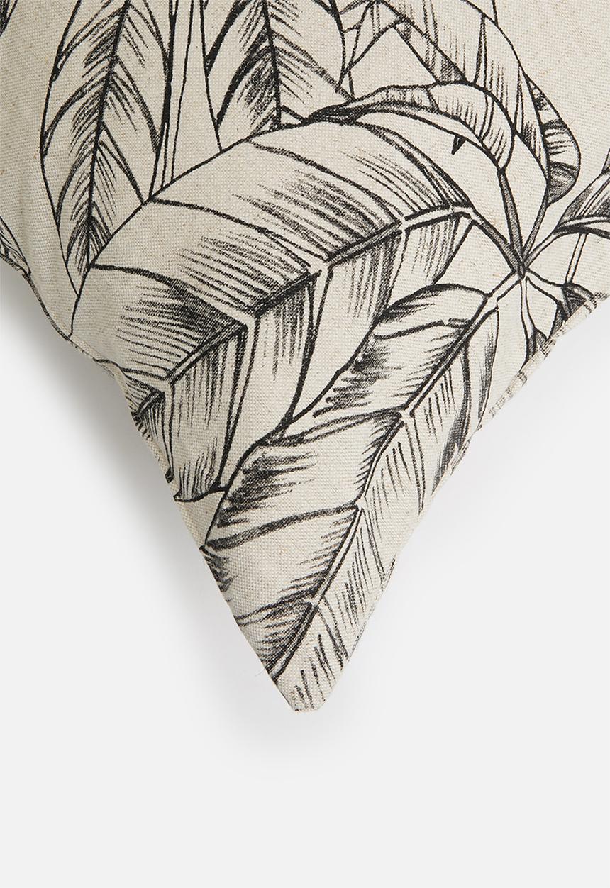 Sixth Floor - Estina linen cushion cover - white & black