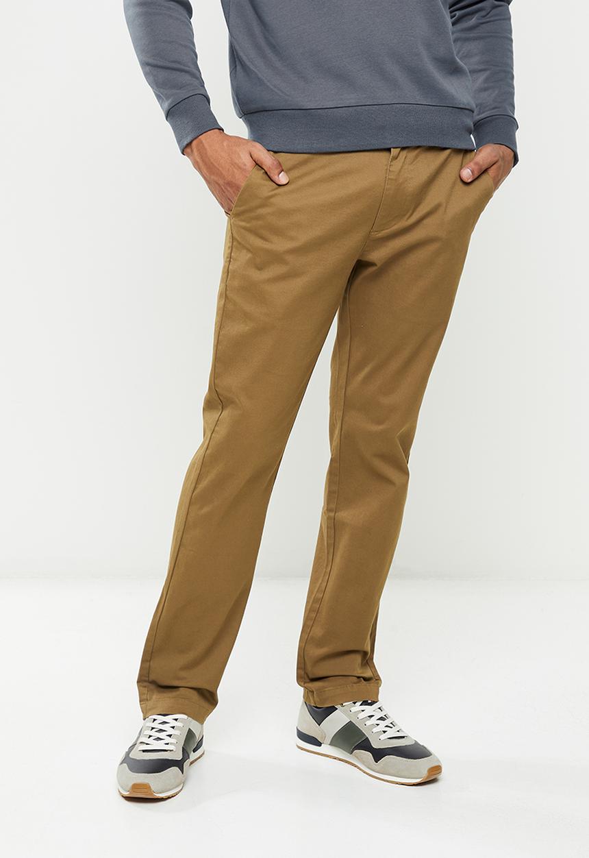 Giordano - Slim fit tapered pants - coyote brown