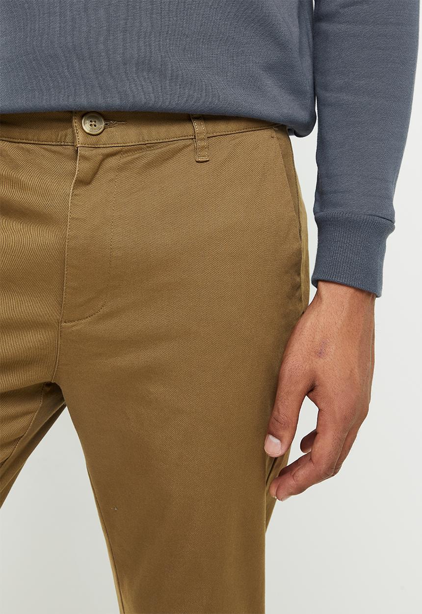 Giordano - Slim fit tapered pants - coyote brown