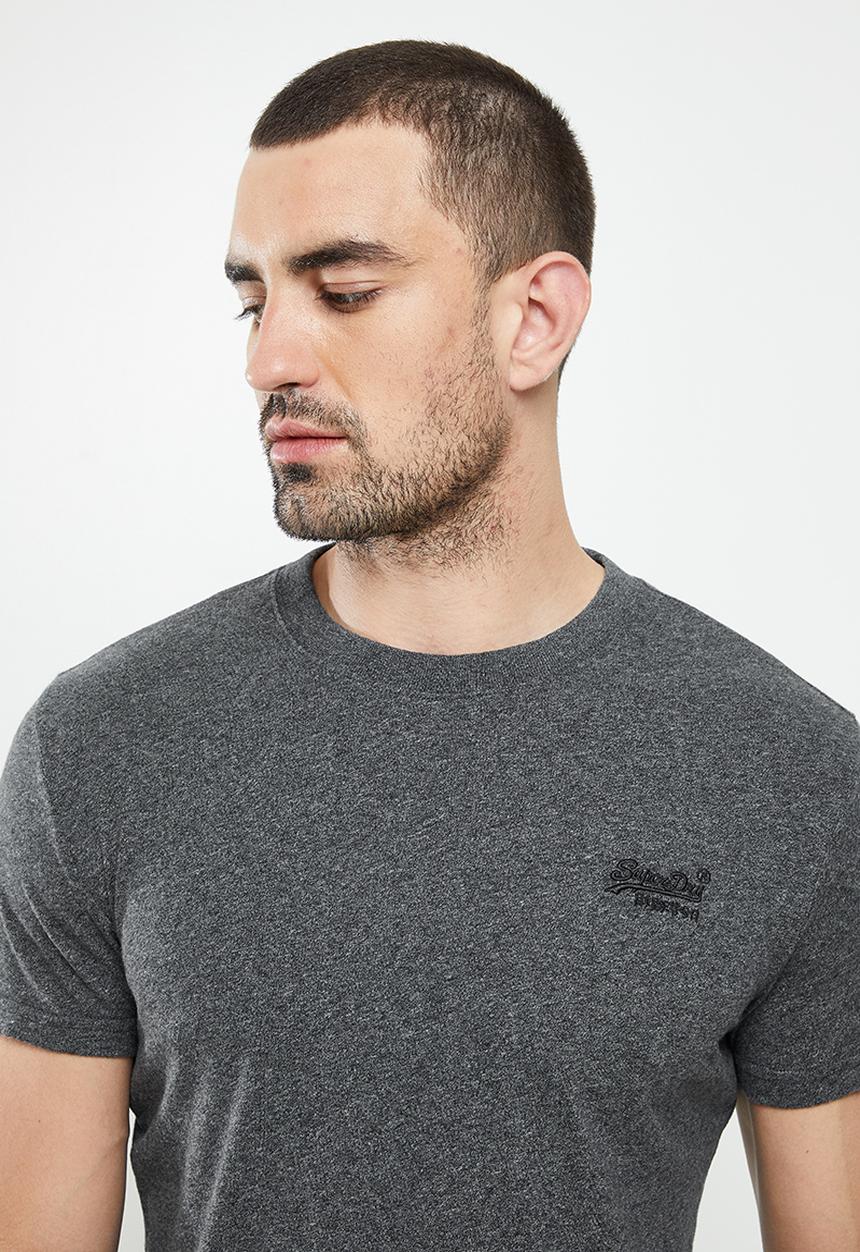 Superdry. - Superdry code essential tee - darkest charcoal marl