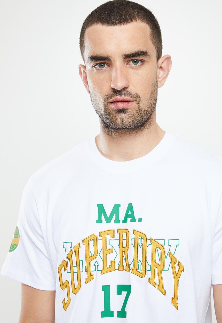 Superdry. - Varsity arch tee - optic